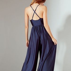 NWT Urban Outfitters Gia Plunging Shimmer Jumpsuit